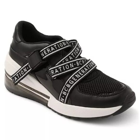 BCBGENERATION Willa Logo Sneakers  White Black 7.5 - Picture 1 of 6